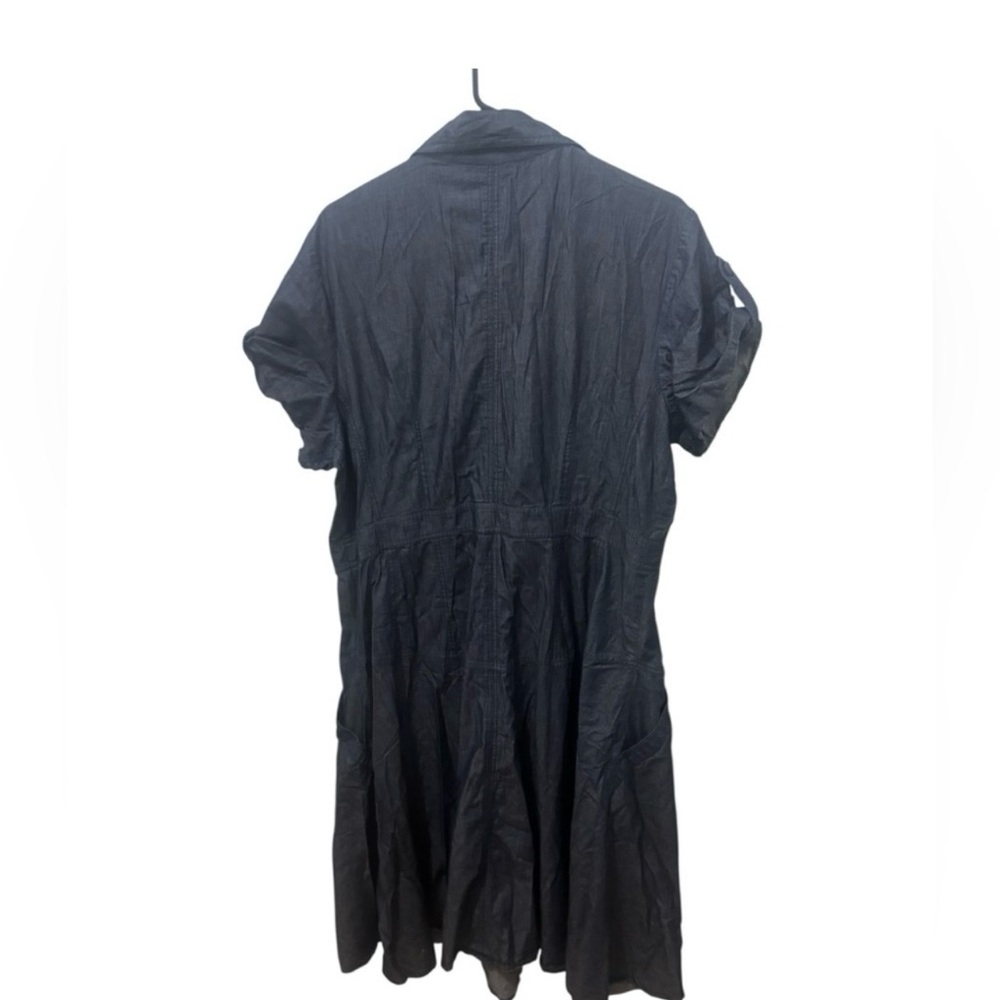 eShakti Dark Blue Chambray Cotton Dress Size 20W - Picture 2 of 5
